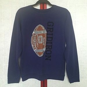 🔴Hanes Navy blue football graphic sweater. Kid's size XXL.